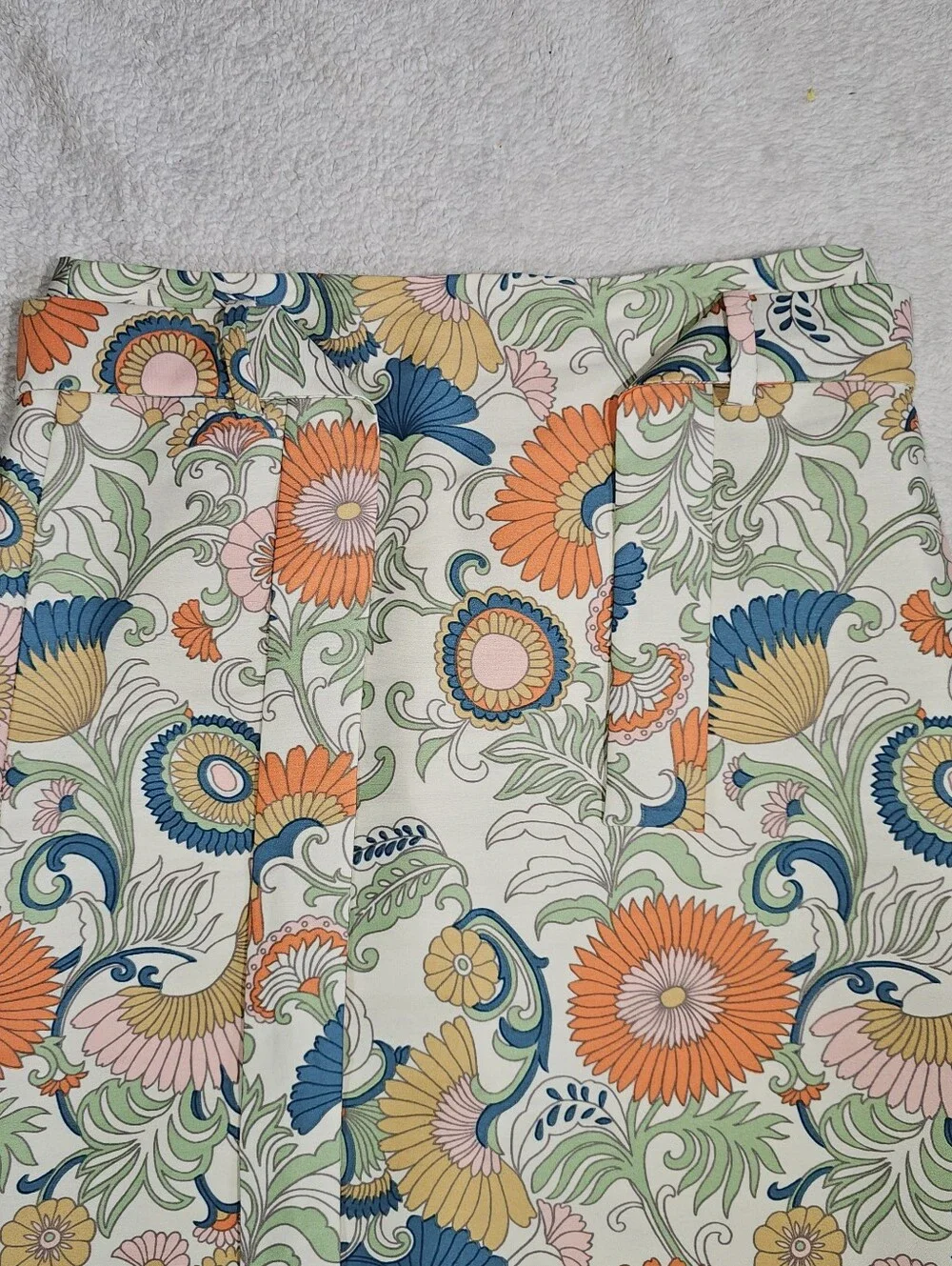 J. Crew Cream Multi Floral Tie-Waist Pencil Skirt